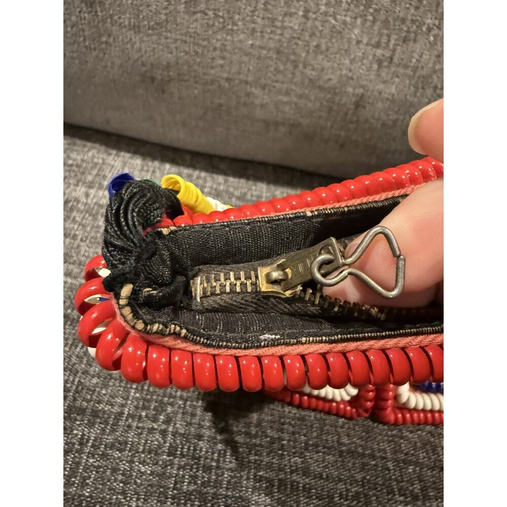 Vintage 1940s Telephone Phone Cord Rainbow Purse … - image 3
